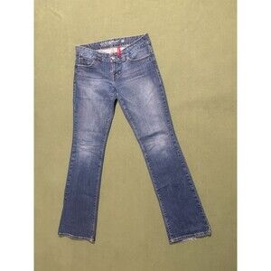 GUESS Jeans Low Rise Daredevil Boot Cut Beautiful G Embroidery Size 29x33 inseam